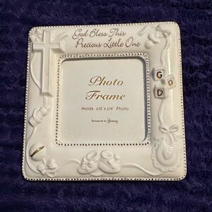 God Bless This Precious Little One Porcelain Frame NWOT